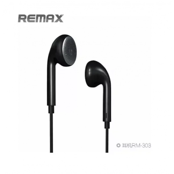 Remax RM-303 Earbuds Handsfree με Βύσμα 3.5mm Μαύρο