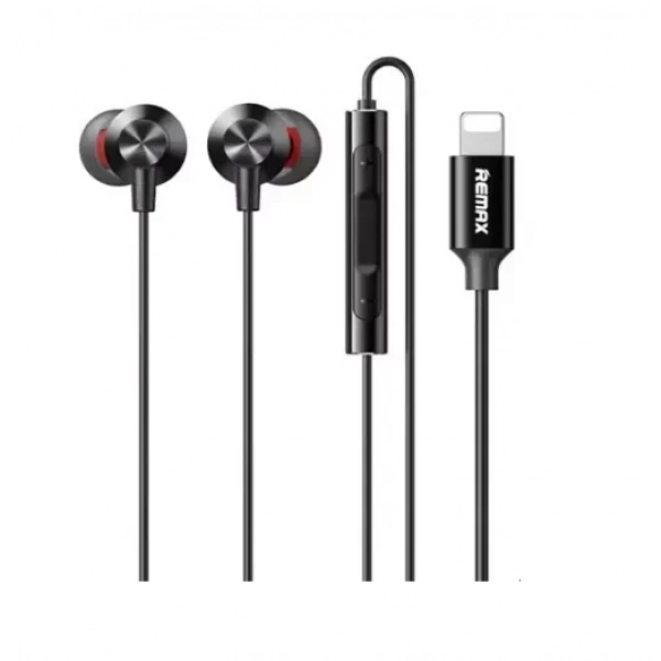Remax RM-560i In-ear Handsfree με Βύσμα Lightning Μαύρο