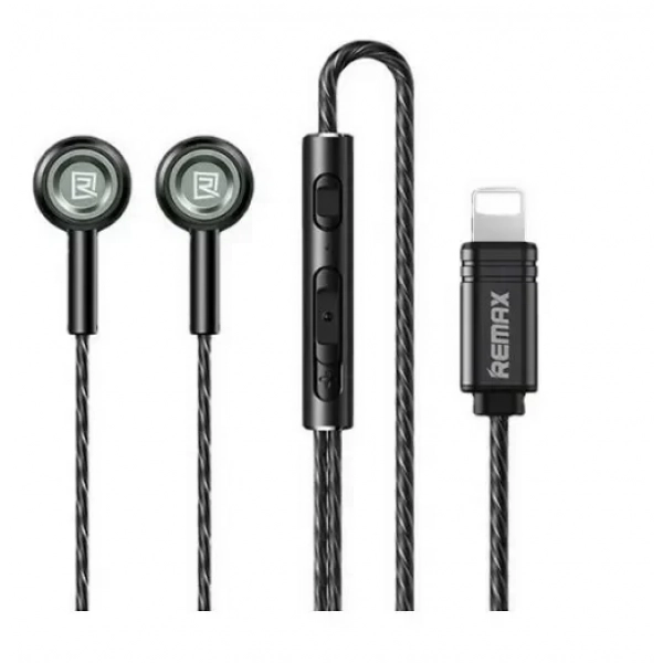 Remax RM-598I In-ear Handsfree με Βύσμα Lightning Μαύρο