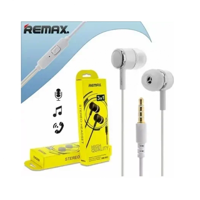 Remax RM-603 In-ear Handsfree με Βύσμα 3.5mm Λευκό