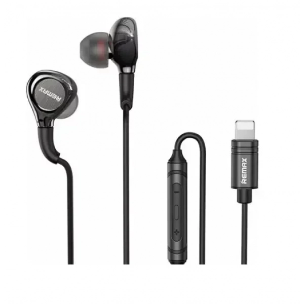 Remax RM-655I In-ear Handsfree με Βύσμα Lightning Μαύρο