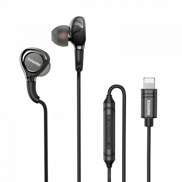 Remax RM-655is In-ear Handsfree με Βύσμα Lightning Μαύρο