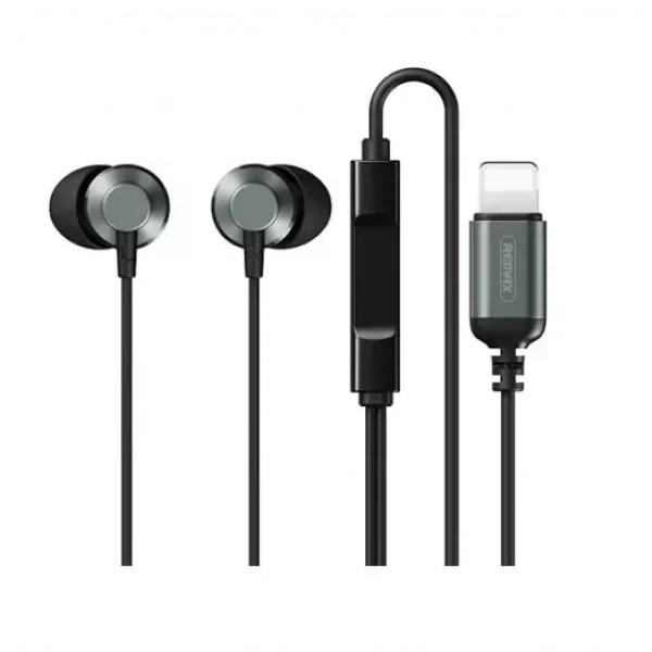 Remax RM-512i In-ear Handsfree με Βύσμα Lightning Μαύρο