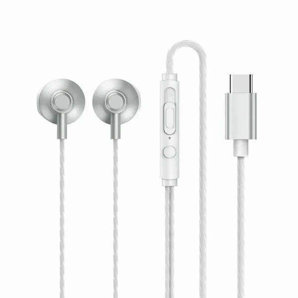 Remax RM-711i In-ear Handsfree με Βύσμα USB-C Ασημί