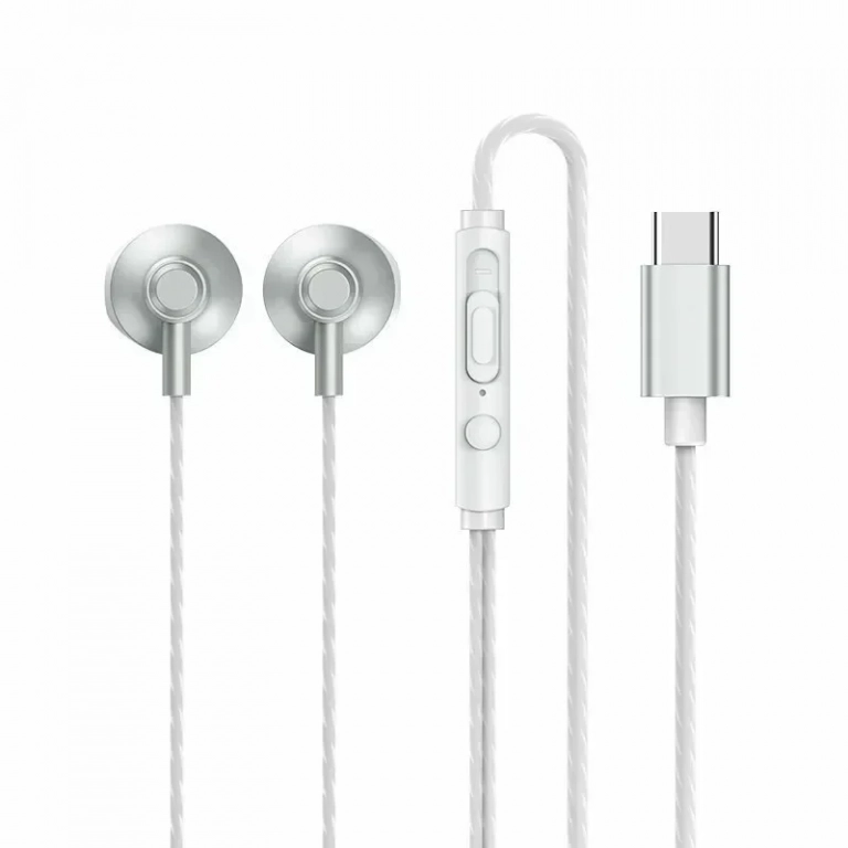 Remax RM-711i In-ear Handsfree με Βύσμα USB-C Ασημί