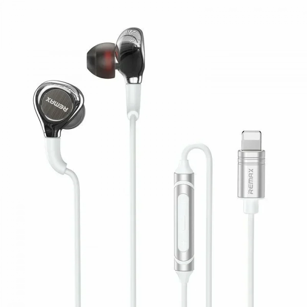 Remax RM-655is In-ear Handsfree με Βύσμα Lightning Ασημί