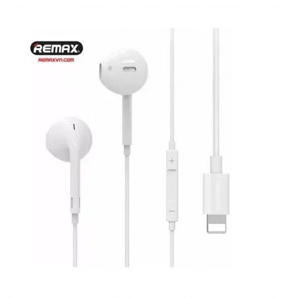 Remax Lightning Wired Headset RW-L03 In-ear Handsfree με Βύσμα Lightning Λευκό