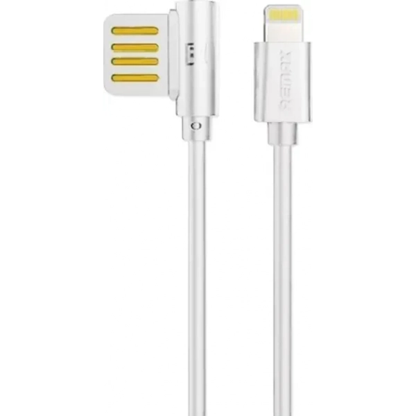 Remax Angle (90°) / Regular USB to Lightning Cable Λευκό 1m (Rayen)