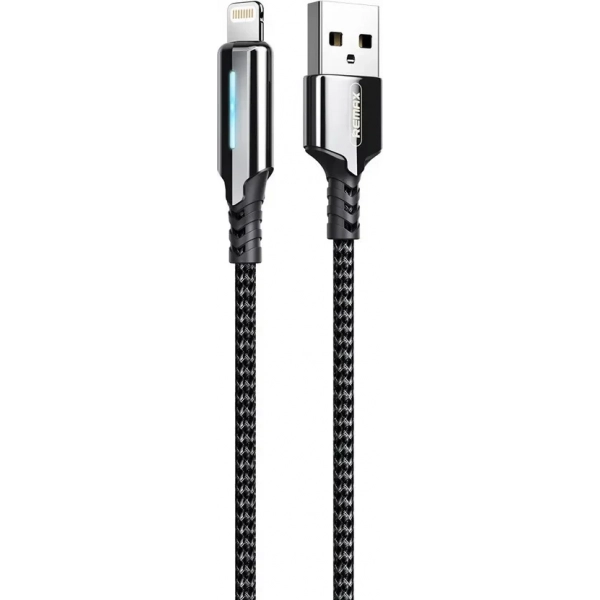 Remax Gonyu RC-123 Braided / LED USB to Lightning Cable Μαύρο 1m