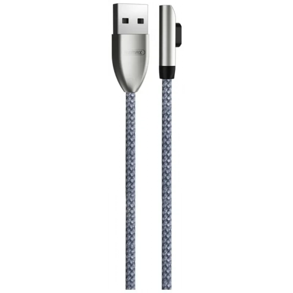 Remax Angle (90°) / Braided USB to Lightning Cable Ασημί 1.2m (RC-103)