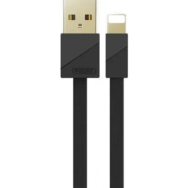 Remax Flat USB to Lightning Cable Μαύρο 1m (Blade)