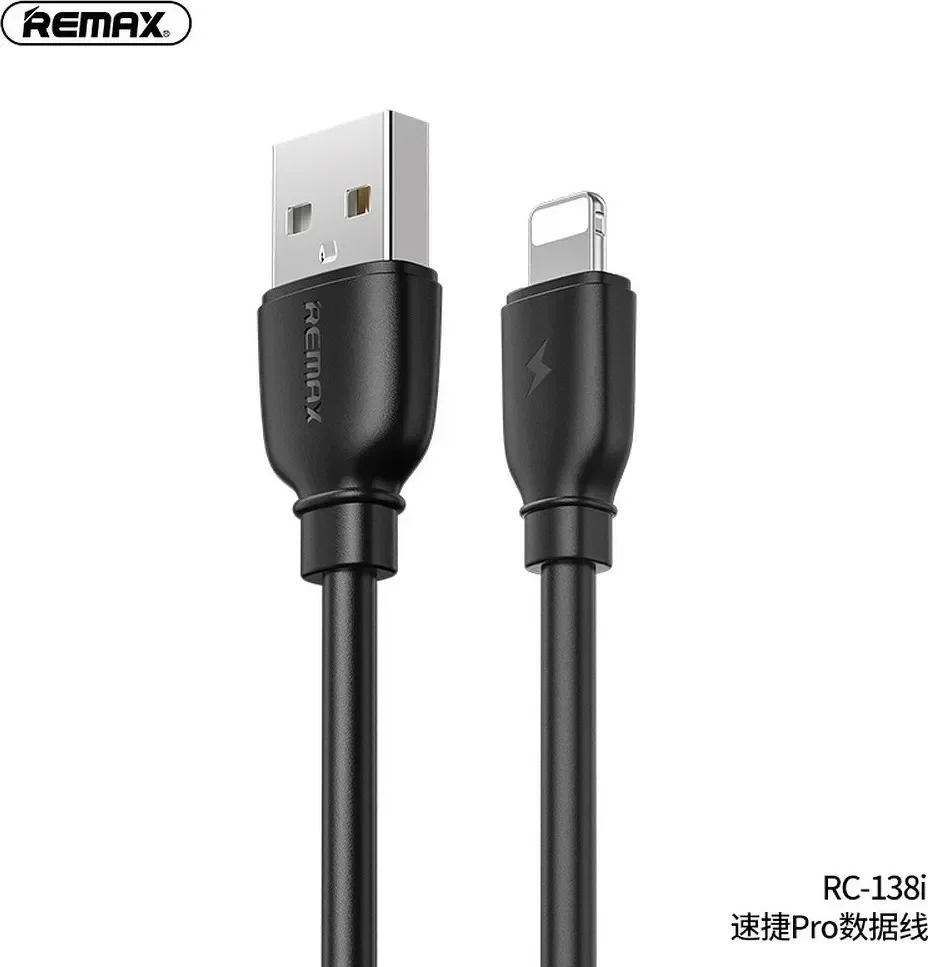 Remax Regular Usb To Lightning Cable Μαύρο 1M (Rc-138I)