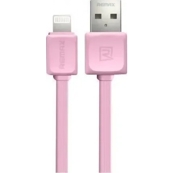 Remax Flat USB to Lightning Cable Ροζ 1m (Fast)