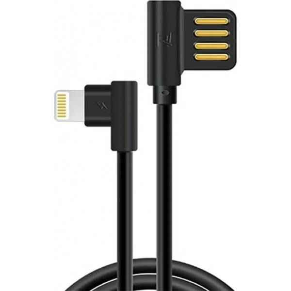 Remax Angle (90°) USB to Lightning Cable Μαύρο 1.8m (RC-083i)
