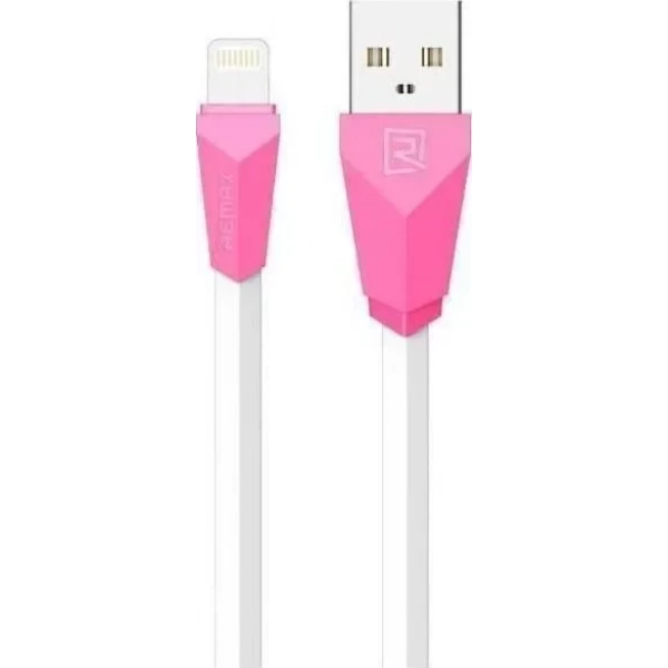 Remax Flat / Regular USB to Lightning Cable Ροζ 1m (Aliens)