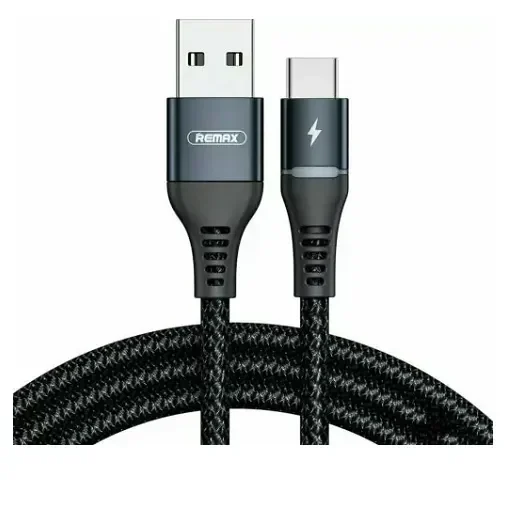 Remax Rc-152A Braided / Led Usb 2.0 Cable Usb-C Male - Usb-A Male Μαύρο 1M (Rc-152A)