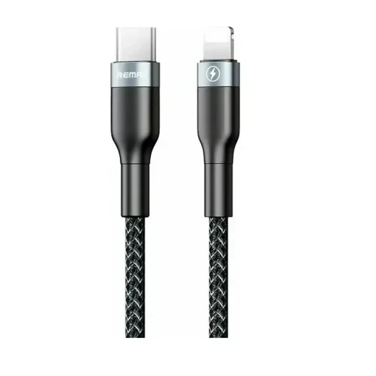 Remax Sury 2 Braided USB 2.0 Cable USB-C male - Lightning Μαύρο 1m (RC-009)