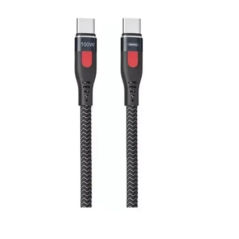Remax RC-187c Braided USB 2.0 Cable USB-C male – USB-C male Μαύρο 1m