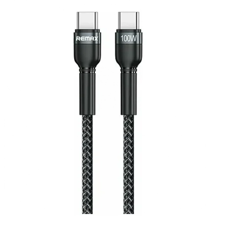 Remax Jany RC-172 Braided USB 2.0 Cable USB-C male - USB-C male Μαύρο 1m