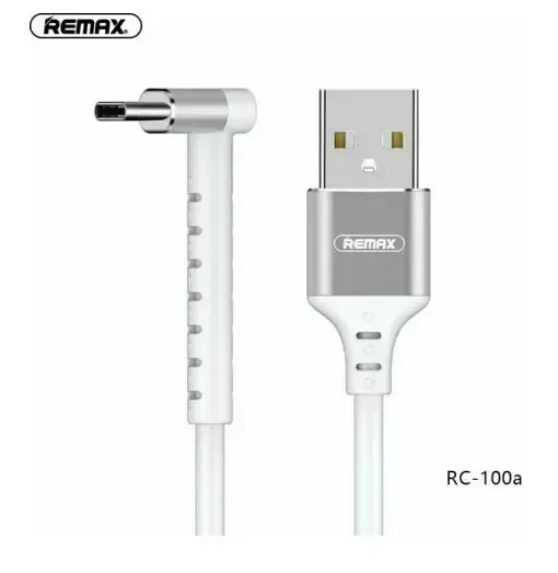Remax Angle (90°) / Regular Usb 2.0 Cable Usb-C Male - Usb-A Male Λευκό 1M (Rc-100A)
