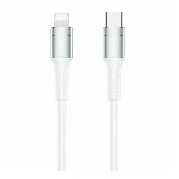 Remax RC-198i Braided USB 2.0 Cable USB-C male – Lightning Λευκό 1m