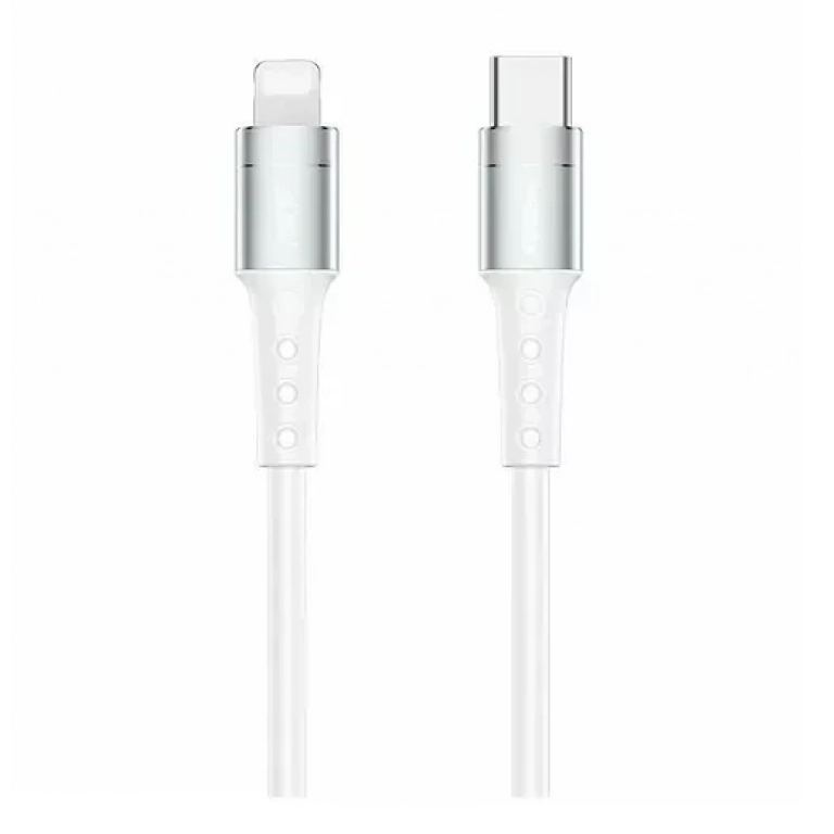 Remax RC-198i Braided USB 2.0 Cable USB-C male – Lightning Λευκό 1m