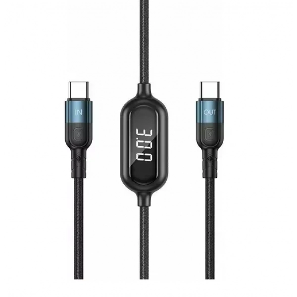 Remax Braided USB 2.0 Cable USB-C male - USB-C male Μαύρο 1m (RC-193a)