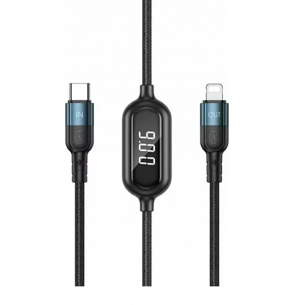Remax Braided USB 2.0 Cable USB-C male – Lightning Μαύρο 1m (RC-193i)