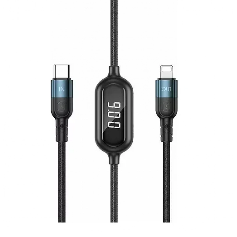 Remax Braided USB 2.0 Cable USB-C male – Lightning Μαύρο 1m (RC-193i)
