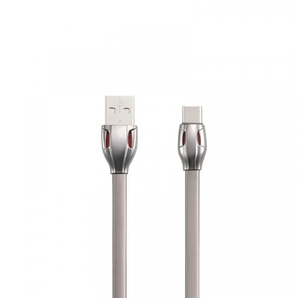 Remax RC-035a Flat USB 2.0 Cable USB-C male - USB-A male Ασημί 1m (MM695485126)
