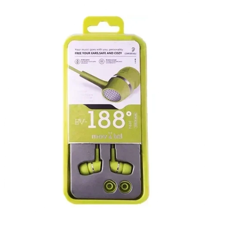 Elmcoei EV-188 In-ear Handsfree με Βύσμα 3.5mm Κίτρινο