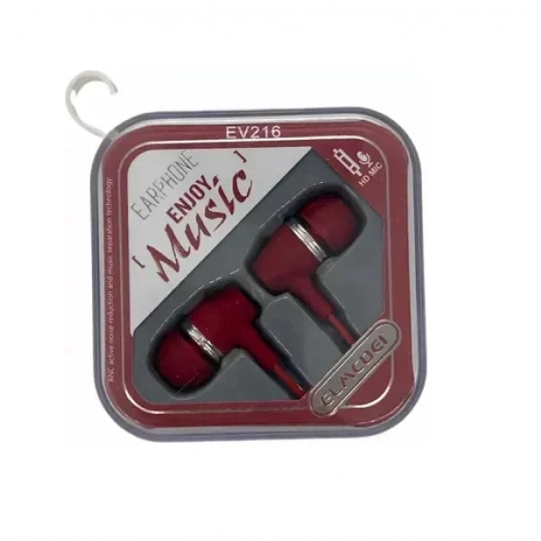 Elmcoei EV216 In-ear Handsfree με Βύσμα 3.5mm Κόκκινο