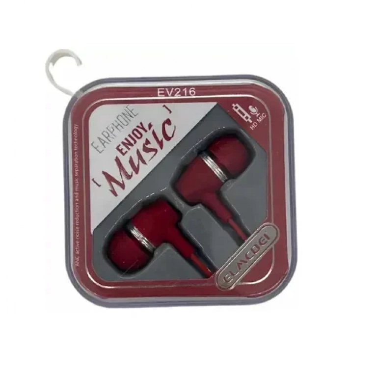 Elmcoei EV216 In-ear Handsfree με Βύσμα 3.5mm Κόκκινο