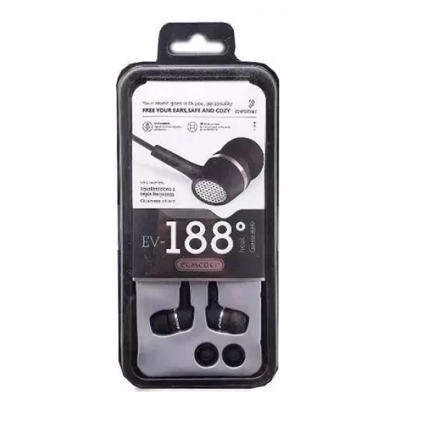 Elmcoei EV-188 In-ear Handsfree με Βύσμα 3.5mm Μαύρο