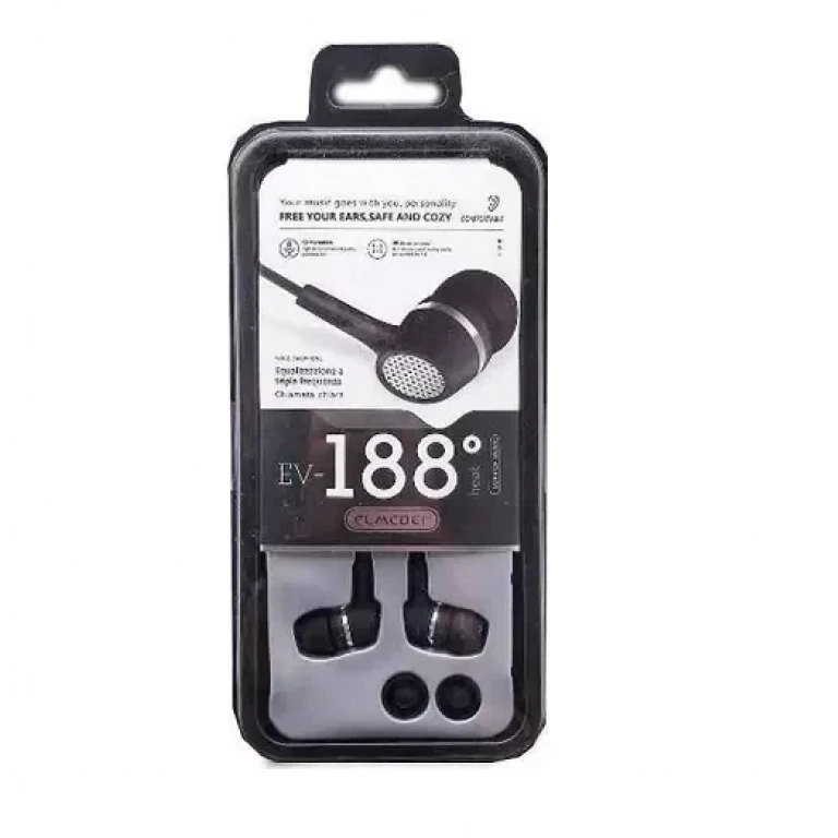 Elmcoei EV-188 In-ear Handsfree με Βύσμα 3.5mm Μαύρο