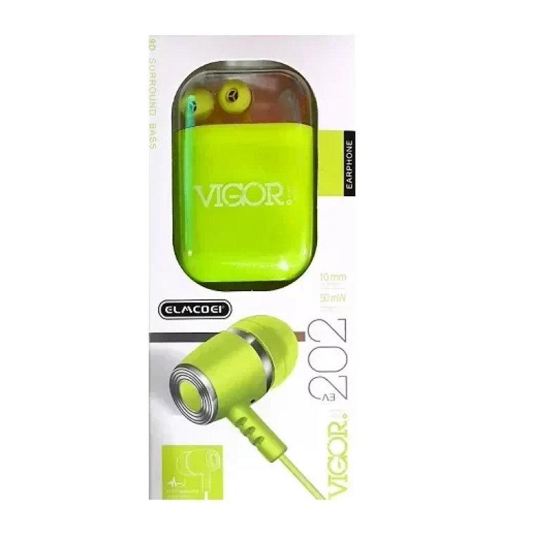 Elmcoei VIGOR EV202 Handsfree Μονό με Βύσμα 3.5mm Πράσινο