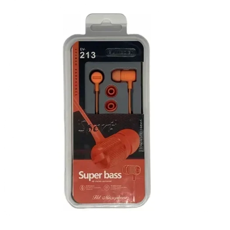 Elmcoei EV-213 In-ear Handsfree με Βύσμα 3.5mm Πορτοκαλί