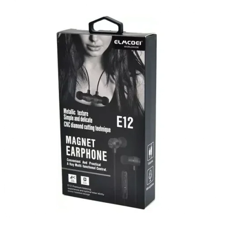 Elmcoei E12 In-ear Handsfree με Βύσμα 3.5mm Λευκό