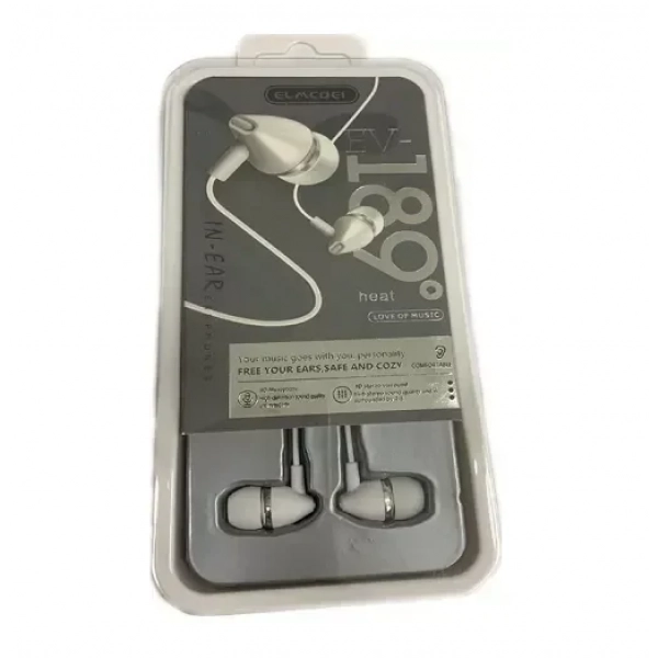 Elmcoei EV189 In-ear Handsfree με Βύσμα 3.5mm Λευκό
