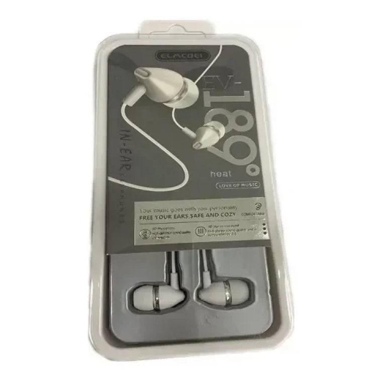 Elmcoei EV189 In-ear Handsfree με Βύσμα 3.5mm Λευκό