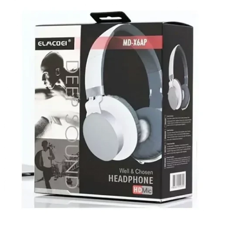 Elmcoei MD-X6AP Ενσύρματα On Ear Ακουστικά Λευκά