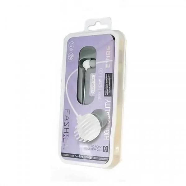Elmcoei EV-186 In-ear Handsfree Μονό με Βύσμα 3.5mm Λευκό