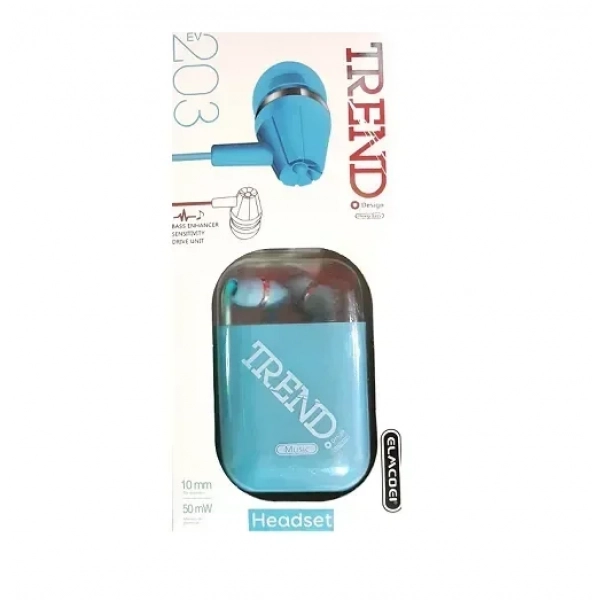 Elmcoei TREND EV203 Handsfree Μονό με Βύσμα 3.5mm Μπλε