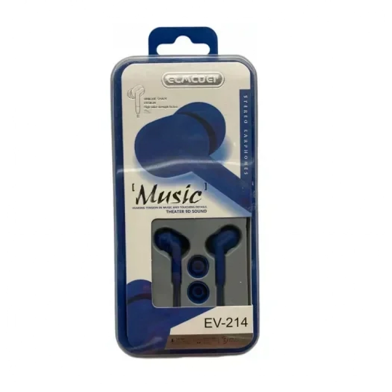 Elmcoei EV214 In-ear Handsfree με Βύσμα 3.5mm Μπλε