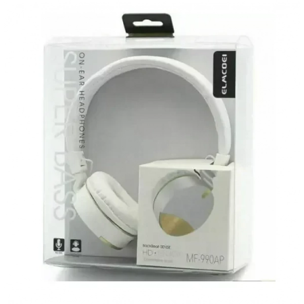 Elmcoei MF-990AP Ενσύρματα On Ear Ακουστικά Λευκά