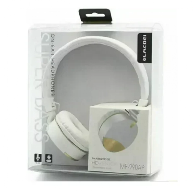 Elmcoei MF-990AP Ενσύρματα On Ear Ακουστικά Λευκά