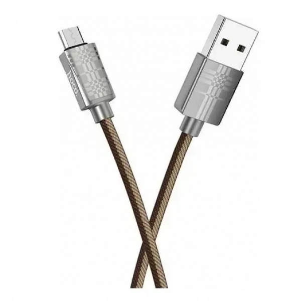 Hoco Braided USB 2.0 to micro USB Cable Καφέ 1.2m (U61 Treasure)