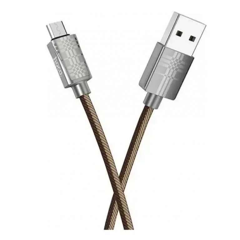 Hoco Braided USB 2.0 to micro USB Cable Καφέ 1.2m (U61 Treasure)