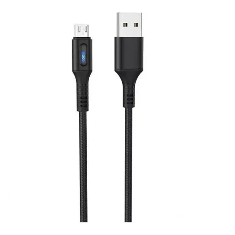 Hoco U79 Braided / LED USB 2.0 to micro USB Cable Μαύρο 1.2m (724274)