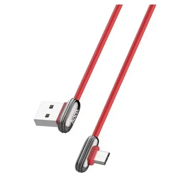Hoco Angle (90°) USB 2.0 to micro USB Cable Κόκκινο 1.2m (U60)
